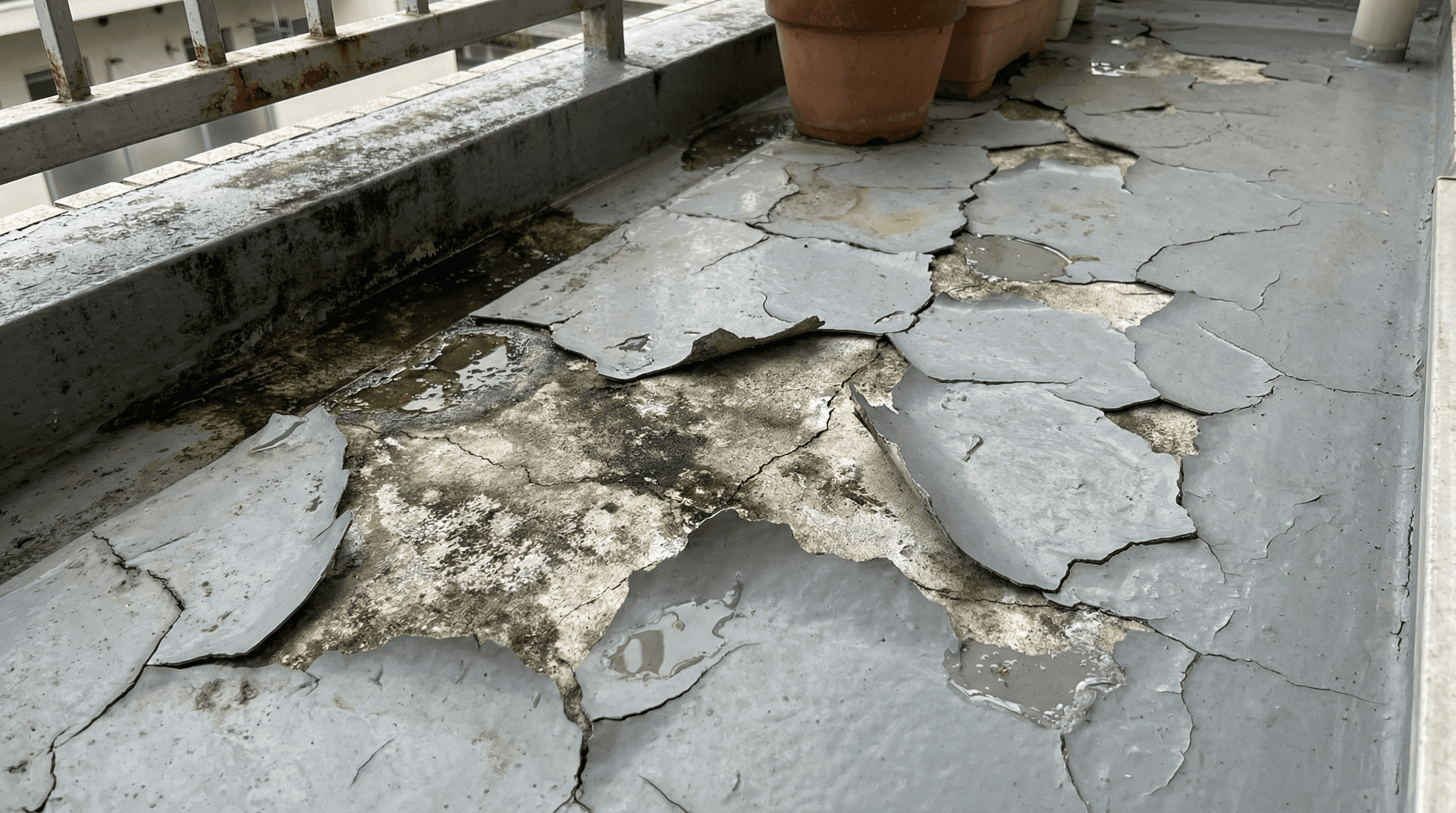 ベランダ床面の剥がれ(劣化)